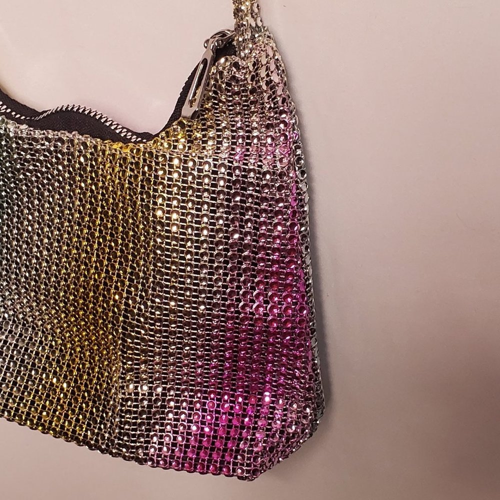 New! Glamours Rhinestone Rainbow Glam Party Shoulder Bag View 5